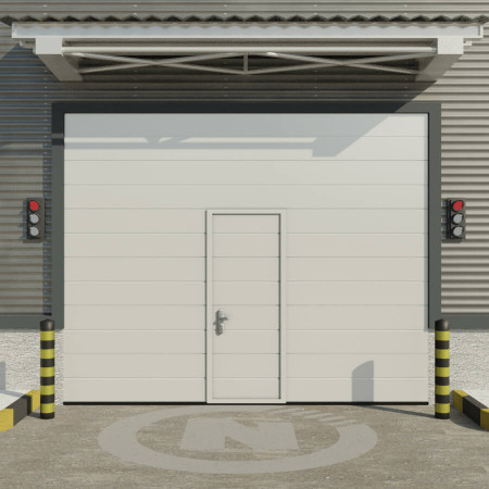 Porte de Garage Sectionnelle Industrielle avec portillon "sur mesure" - artNindus